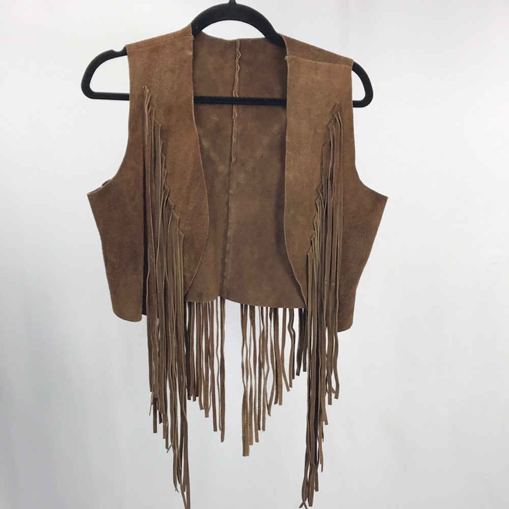 🥳SALE! Brown Vintage Vest with Fringe